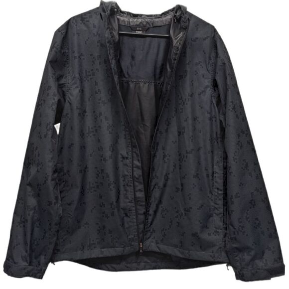 Levi's Men's Dark Green Tarmac Print Performance Windbreaker Hood Jacket Size L - Picture 2 of 15